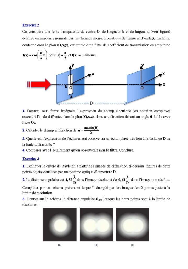 Exercices corrigés Optique Physique PDF