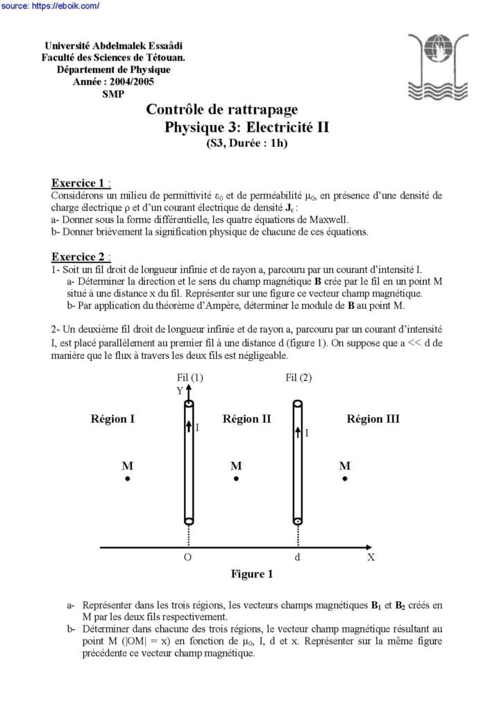 Exercice Electromagnétisme dans le Vide PDF 
