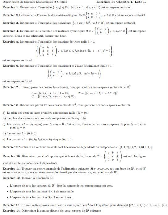 exercices et examens corrigés de Algèbre Mathématiques Financières PDF
