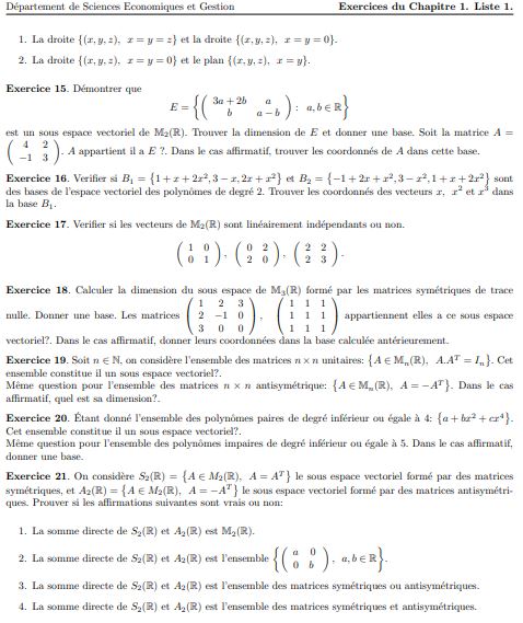 examens corrigés Algèbre Mathématiques Financières PDF