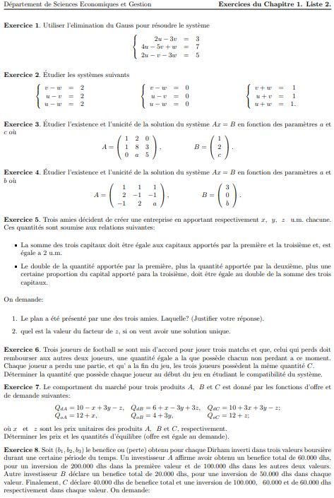 TD corrigé Algèbre Mathématiques Financières PDF