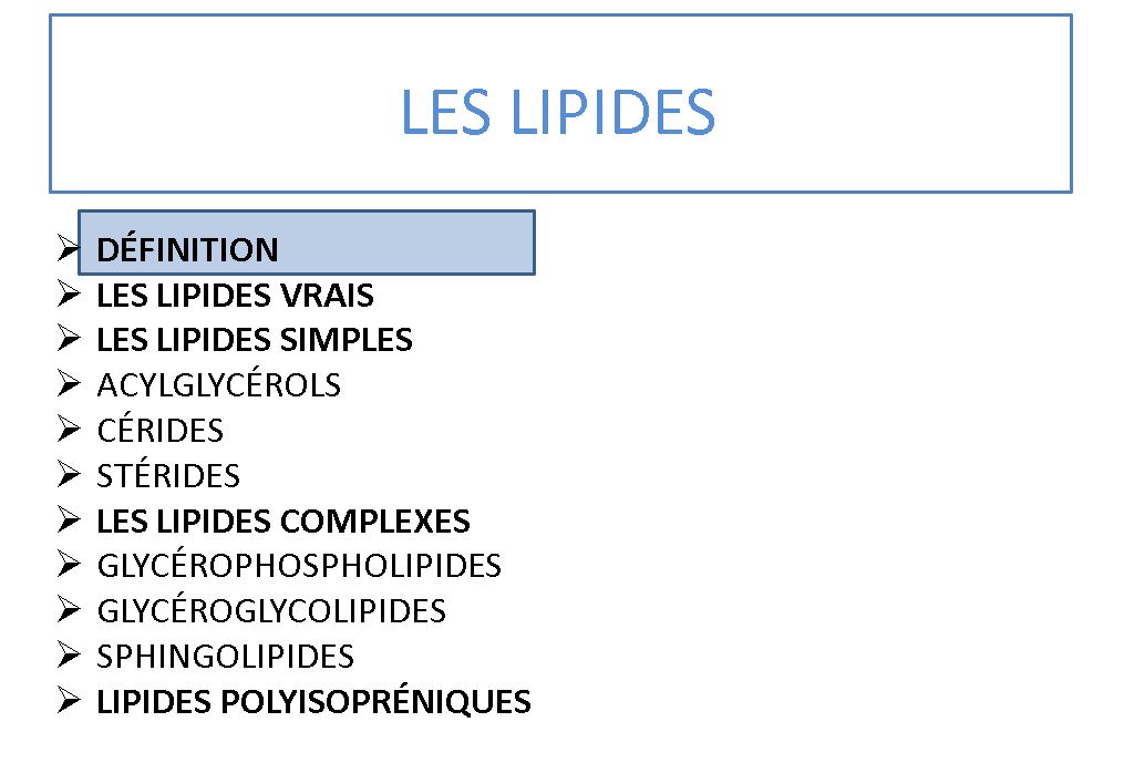structure et propriétés des lipides