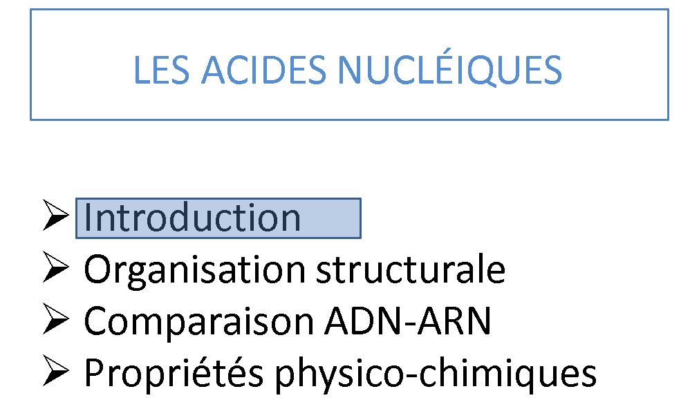 structure et propriétés des acides nucléiques